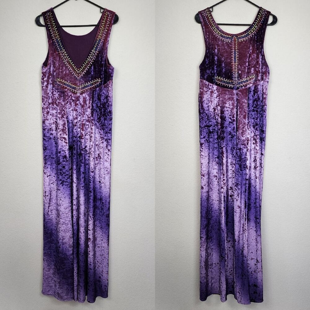 Free People $228 Reversible Chameleon Maxi Velvet Dress - Picture 6 of 13